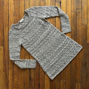 Kinross Cashmere Roll Neck Knit Sweater Long Women Small Gray Scale‎ Pattern